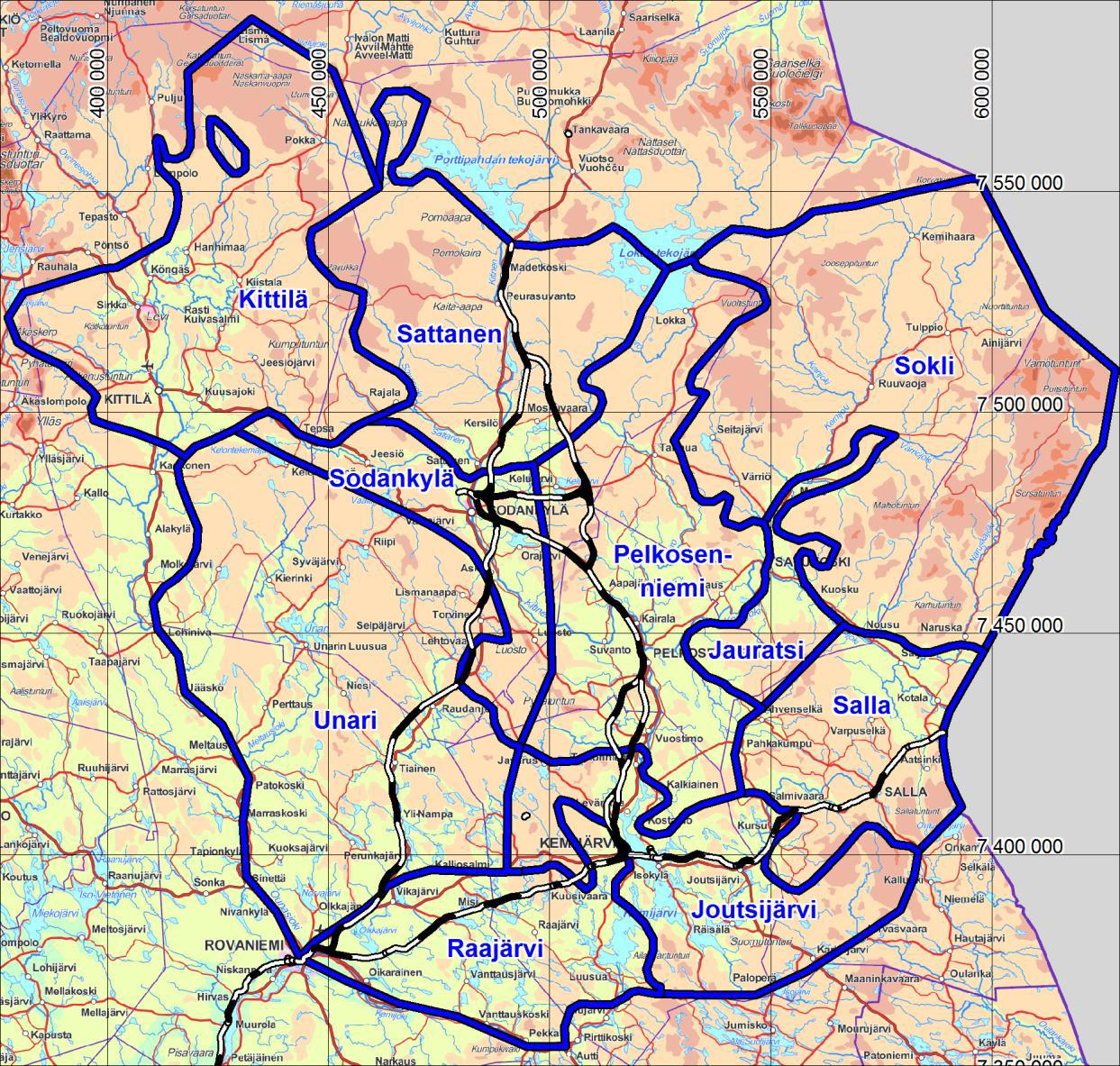 5 Kuva 2. Tutkimusalue ja sen jako suuralueisiin. Peruskartta Maanmittauslaitos. 2.2 Lähtötiedot Selvityksessä on tarkasteltu alueen yleistä geologiaa ja tunnettuja malmiesiintymiä sekä arvioitu potentiaalista mineralisaatiota.