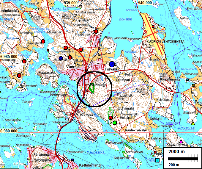 2 Sisältö: Kansikuva: Perustiedot... 2 Inventointi... 3 Kartat... 4 YVA-alue... 4 Maastokarttaote... 5 Louhokset... 5 maisema Ruskeavuoren laen lounaisreunalta etelä-lounaaseen.