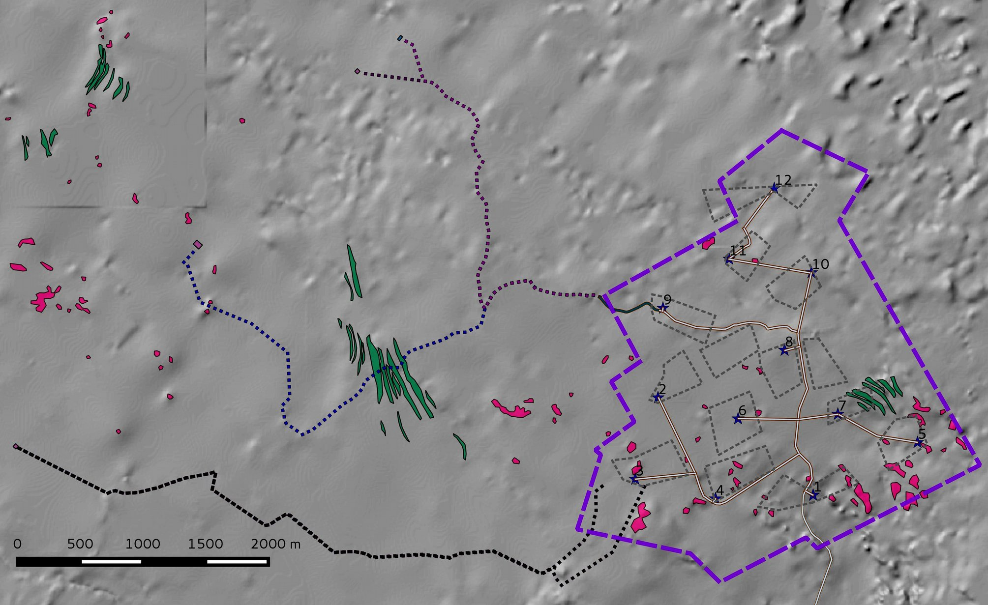 7 3. Maisema, topografia ja geologia Alueen maaperä on melko tasaista pohjamoreenia, joka on pääosin soistunutta. Kuivien kankaiden osuus on alle 40 %.