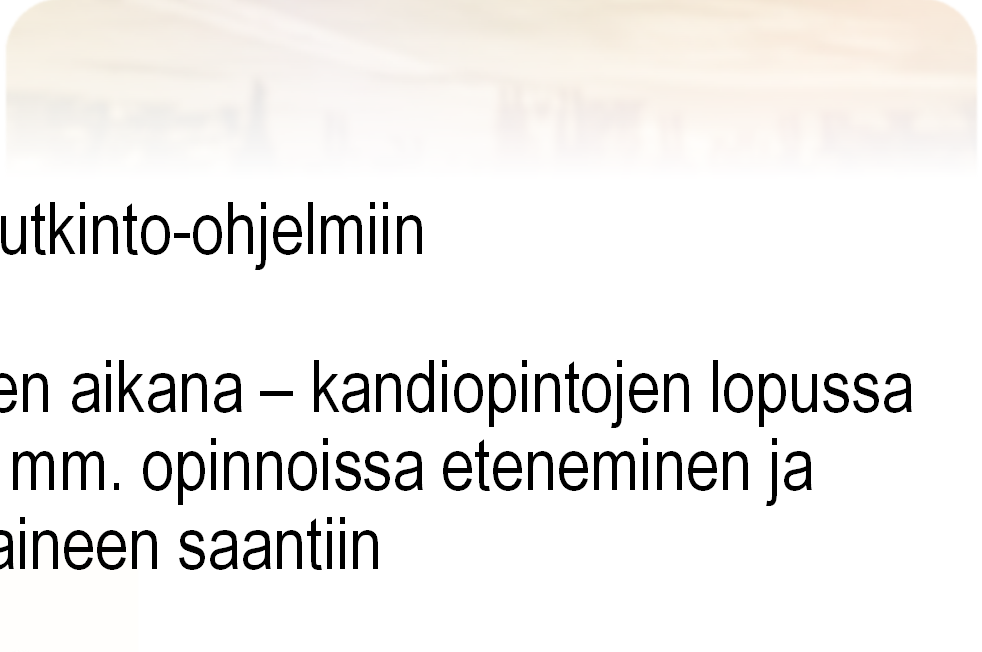 Opiskelupaikat Helsinki Joensuu Jyväskylä Kuopio Tampere Turku Lappi Vaasa Åbo Akademi Valtio- ja yhteiskuntatiede Tutkinto-ohjelmat: Suuntaus laajoihin tutkinto-ohjelmiin yhteiset