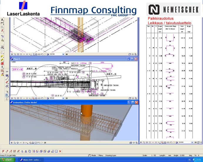 ArchiCAD-ohjelmistolla tuotetut IFCmallit on pystytty siirtämään Allplanohjelmistoon, joskin moneen suuntaan kallistuvien tasojen ja ramppien tiedonsiirrossa on ollut ongelmia.