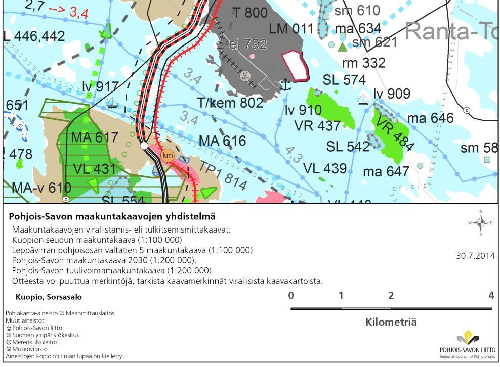 Pohjois-Savon maakuntakaava on vahvistettu ympäristöministeriössä 7.12.2011. Pohjois-Savon maakuntakaavassa Sorsasalon alueelle on lisätty uusi merkintä ej (kohdenumero 11.