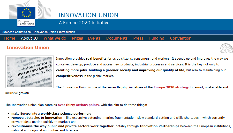 Tavoitteena innovaatio-unioni http://ec.