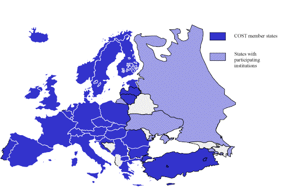 3 COST 3.1 COST - European Cooperation in the Field of Scientific and Technical Research COST perustettiin vuonna 1971 edistämään eurooppalaista tieteellisteknistä yhteistyötä.