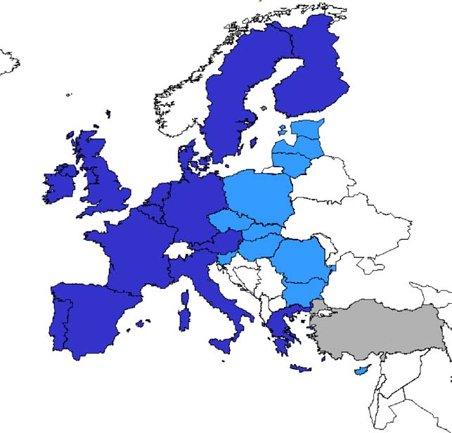 1.3 Mitkä maat mukana EUROOPPALAISET TEKNOLOGIAOHJELMAT Kehitysprojekteihin EU:n rahoilla voivat osallistua yritykset, tutkimuslaitokset, korkeakoulut, järjestöt eli mikä tahansa oikeussubjekti