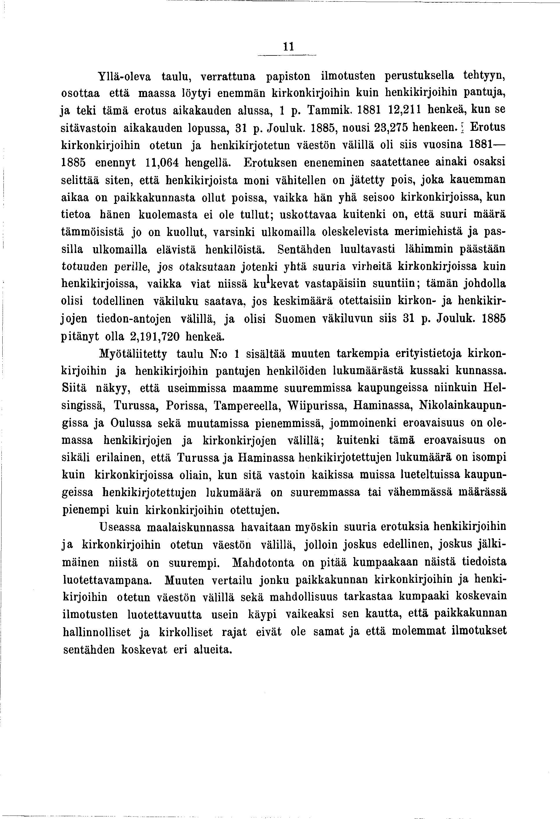 Yllä-oleva taulu, verrattuna papston lmotusten perustuksella tehtyyn, osottaa että maassa löyty enemmän krkonkrohn kun henkkrohn pantua, a tek tämä erotus akakauden alussa, p. Tammk.