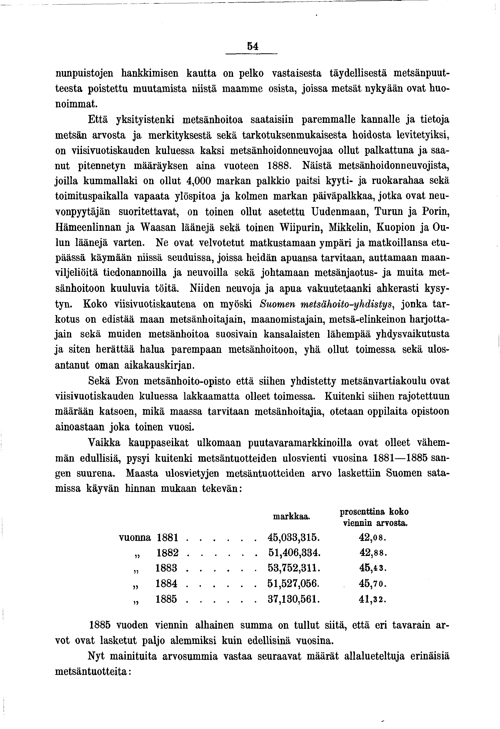 54 nunpustoen hankkmsen kautta on pelko vastasesta täydellsestä metsänpuut- teesta postettu muutamsta nstä maamme ossta, ossa metsät nykyään ovat huonommat.