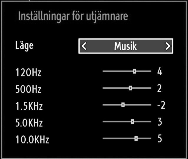 Spelläge: När spelläget är På kommer särskilda inställningar för spelläget, som ger en bättre bildkvalitet, att laddas. Anm.