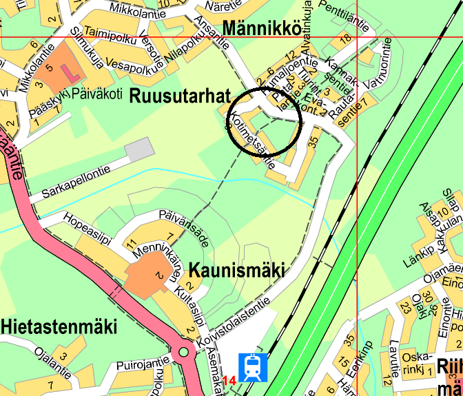 Kaunismäki-Männikkö kevytväylä Oma työ Aikataulu: 2016 Budjetti: Ta 2016 20 000 Hankekuvaus Kevyen liikenteen väylää jatketaan Kotimetsän tieltä Ansaritielle. Pituus noin 300 m. Leveys 3,0 m.