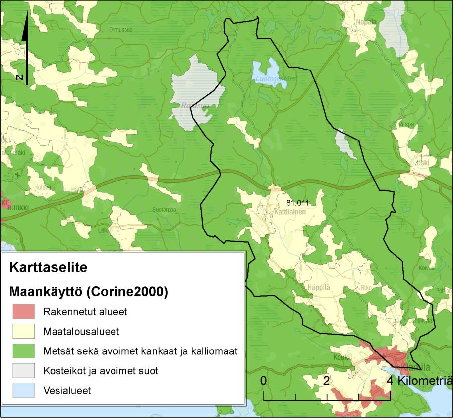 SYKE, EEA. Kaakkois-Suomen ELY-keskus; Affecto Finland Oy, Karttakeskus, Lupa L4659. Pyölinjoen valuma-alue (81.011) Pääosa, n.