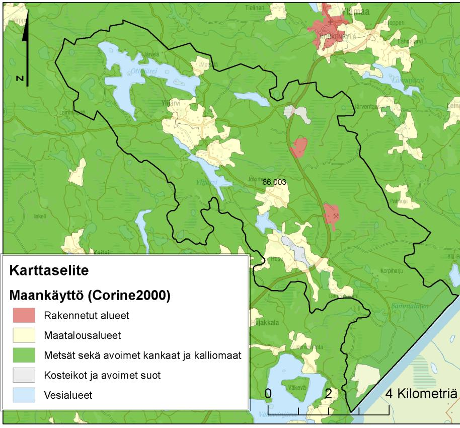 SYKE, EEA. Kaakkois-Suomen ELY-keskus; Affecto Finland Oy, Karttakeskus, Lupa L4659. Kaltonjoen valuma-alue (86.003) Pääosa, n.