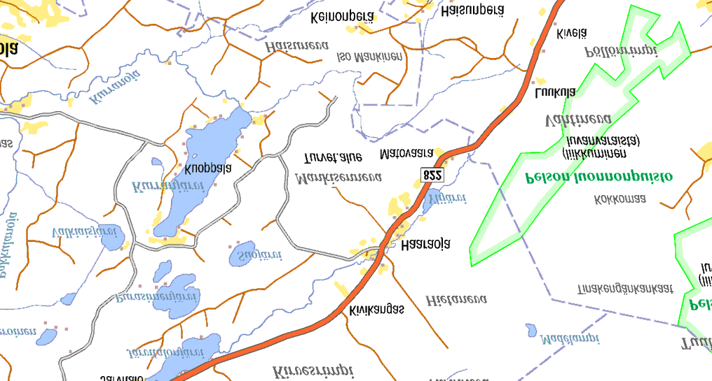 Mankisenneva, YVA -selostus 30 Kuvassa 6. on esitetty suunnitellut tieyhteydet ja turpeen kuljetusreitit suon välittömässä läheisyydessä. Kuva 6. Mankisennevan tieyhteydet.