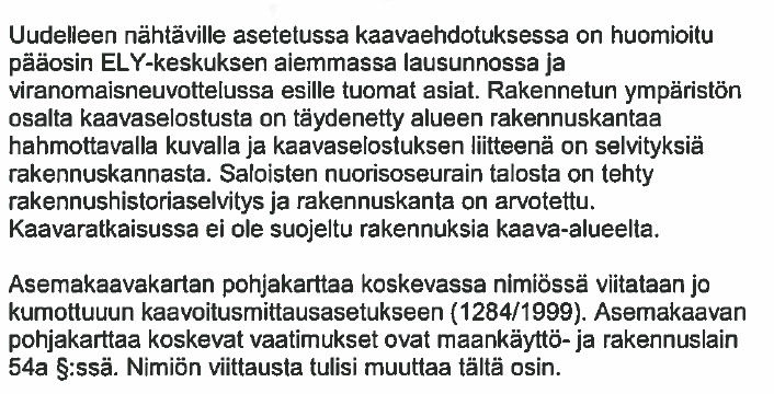 Tokolan teollisuusalueen asemakaavaehdotus uuden ehdotusvaiheen palaute 2 Pohjois-Pohjanmaan ELY-keskuksen alueidenkäyttöryhmän huomautus pohjakartan viittauksesta korjataan kaavakartan nimiössä MRL