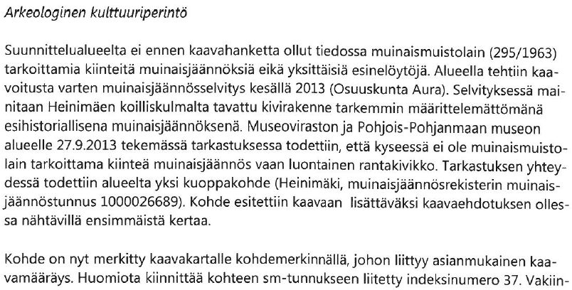 Tokolan teollisuusalueen asemakaavaehdotus uuden ehdotusvaiheen palaute 3 Pohjois-Pohjanmaan museon lausunnossa kysytään sm-37 merkinnän indeksinumeron perusteita.