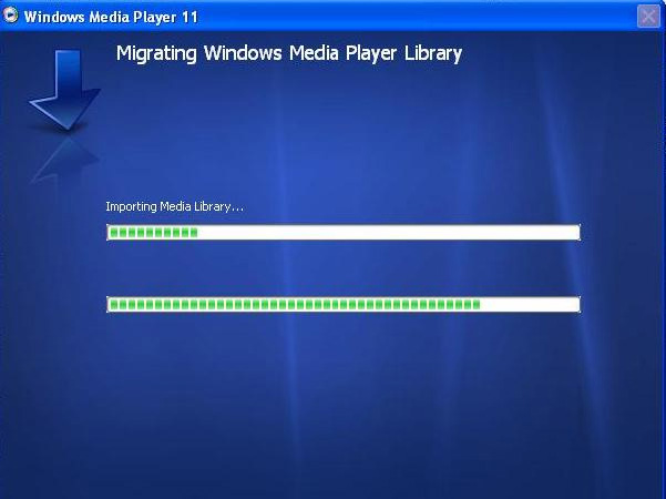 Huom. Olemassa oleva mediakirjastosi siirtyy Windows Media Playeriin 11.