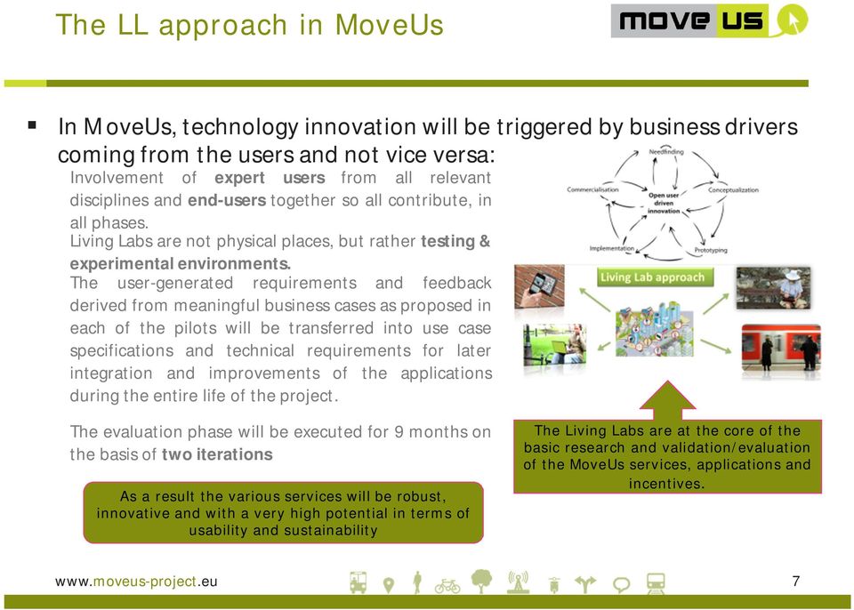 The user-generated requirements and feedback derived from meaningful business cases as proposed in each of the pilots will be transferred into use case specifications and technical requirements for