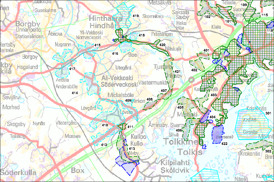 18 2.3.2.4 Läntiset alueet Läntiset alueet Tunnus Alue Tilanne/ Nykyinen suunnitelma Toteutusvuosi/ suunnitemavuos i Emäsalossa on ensisijainen tarve ollut talousveden saanti, ja samalla