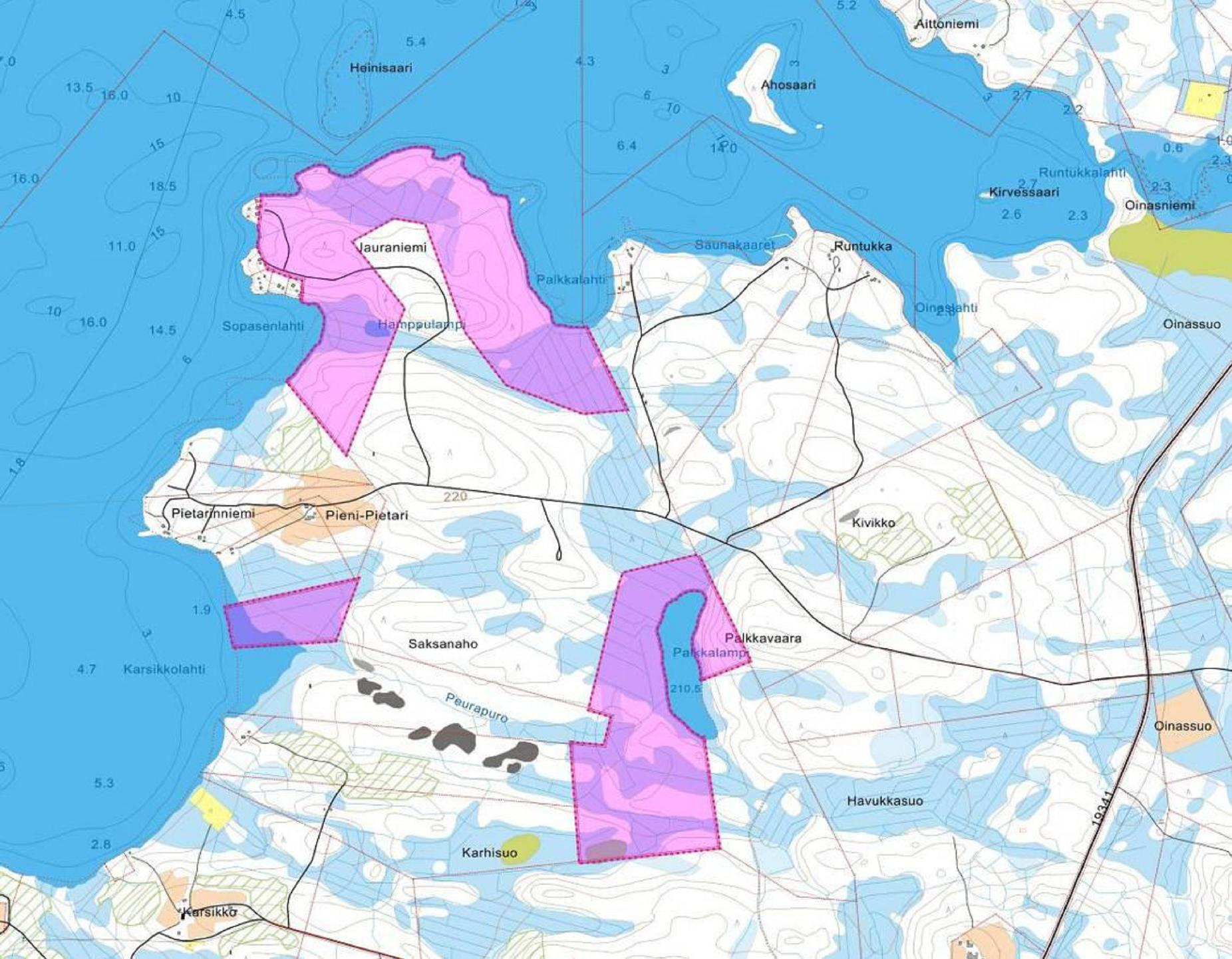 Pietarin ranta-asemakaava Kaavoitettava alue koostuu kahdesta erillisestä alueesta Kiantajärven itärannalla.