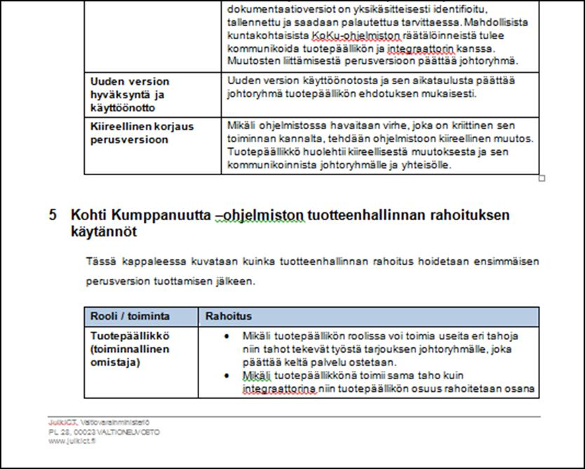 14 Tuotteenhallintasuunnitelman kokoaminen (elokuu) Tuotteenhallintasuunnitelma koottiin työpajojen 1 ja 2 tulosten pohjalta.