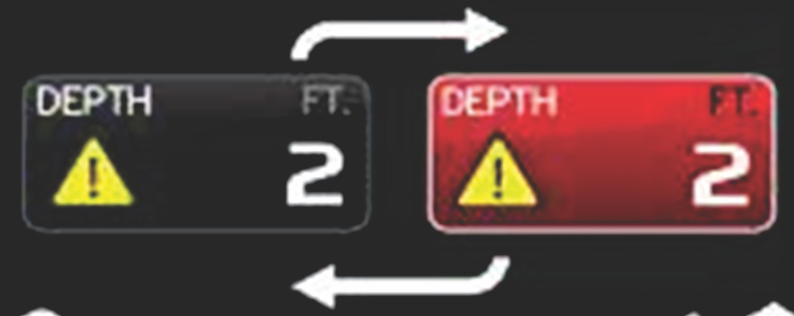 Syvyyshälytys Syvyyshälytystä hllitn VesselView-näytöstä, ei moottorin ECM/PCM-yksiköistä. Näytön ilmoitusominisuudet j syvyyden vroitustsot voidn sett Settings (setukset) -vlikost.