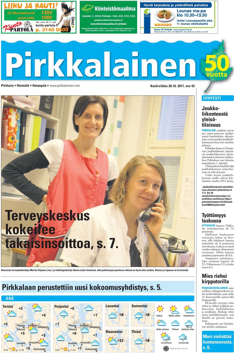 pirkkalainen.com Keskiviikko 26.10.