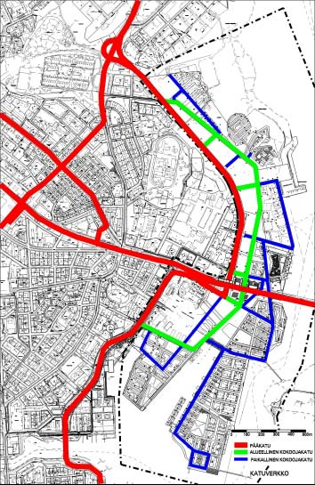 2 Alueen katuverkko suunnitellaan kortteleita kiertäväksi lukuun ottamatta joitakin ranta-alueita, jotka varataan rantapromenadia tai omarantaista asumista varten.