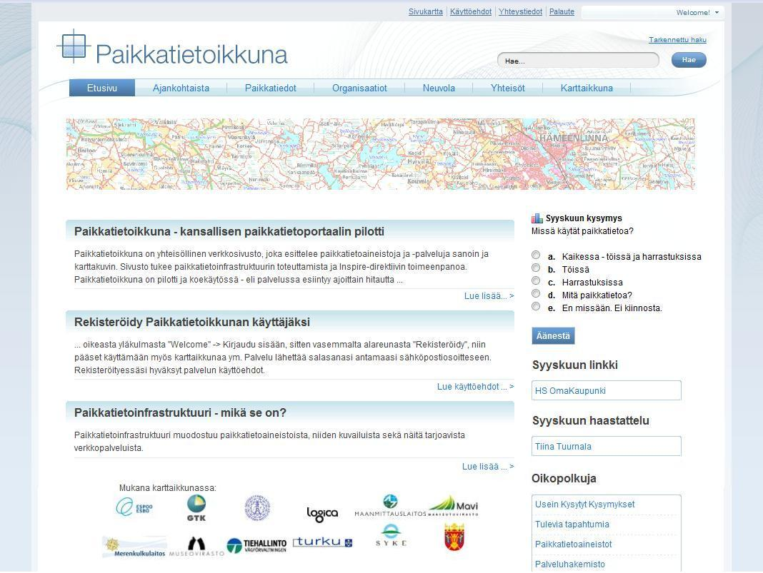 Paikkatietoikkuna www.paikkatietoikkuna.