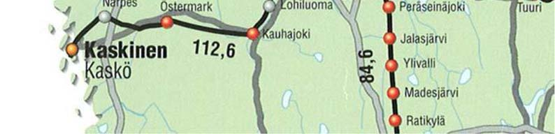 6 1 Johdanto 1.1 Seinäjoki Kaskinen-rata ja Kaskisten satama Seinäjoki-Kaskinen-rata avattiin liikenteelle vuonna 1912.