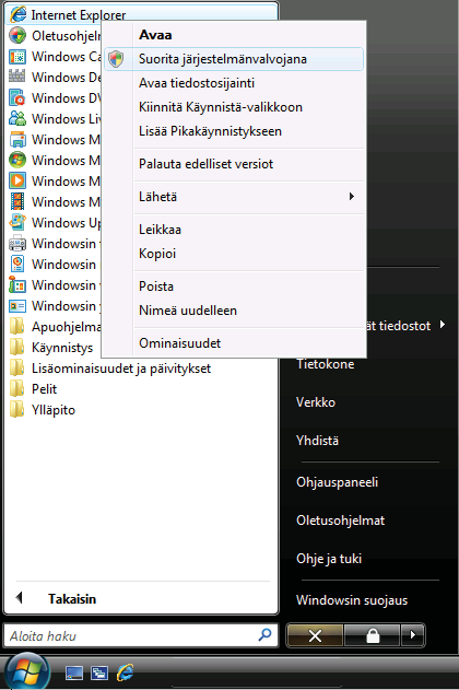 Suojaustoiminnot Itse allekirjoitetun varmenteen asentaminen tietokoneeseen 6 Seuraavat vaiheet koskevat Windows Internet Explorer -selainta.