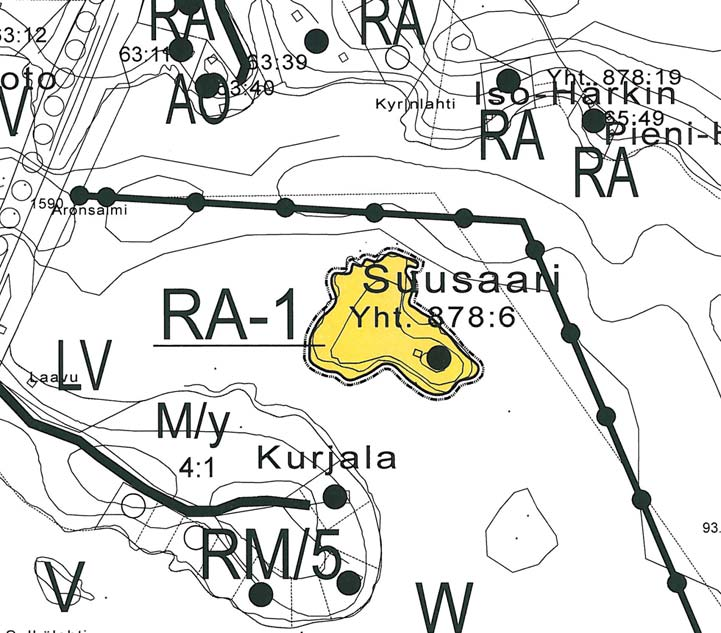 8 Kuva 8: Ote rantaosayleiskaavamuutoskartasta (ehdotus) Loma-asuntoalue, jota voidaan käyttää 35 k-m2: n suuruisen saunamökin rakennuspaikkana.