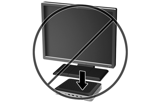 Näyttö thin client -tietokoneen päällä: Thin client -tietokoneen säännöllinen hoito Hoida thin client -tietokonettasi seuraavien ohjeiden mukaisesti: Älä koskaan käytä thin client -tietokonetta