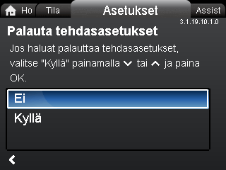 12.10.5 Poista historiatiedot Navigointi Home > Asetukset > Yleiset asetukset > Poista historiatiedot Poista historiatiedot Tyhjennä työloki Tyhjennä lämpöenergiatiedot Tyhjennä energiankulutus.