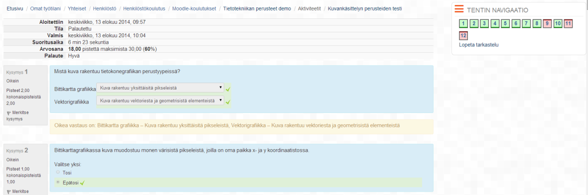 50 5. 6. Vahvista palautus napsauttamalla Kyllä-painiketta 6. 7. Palautetta voi saada tentin palautuksen jälkeen.