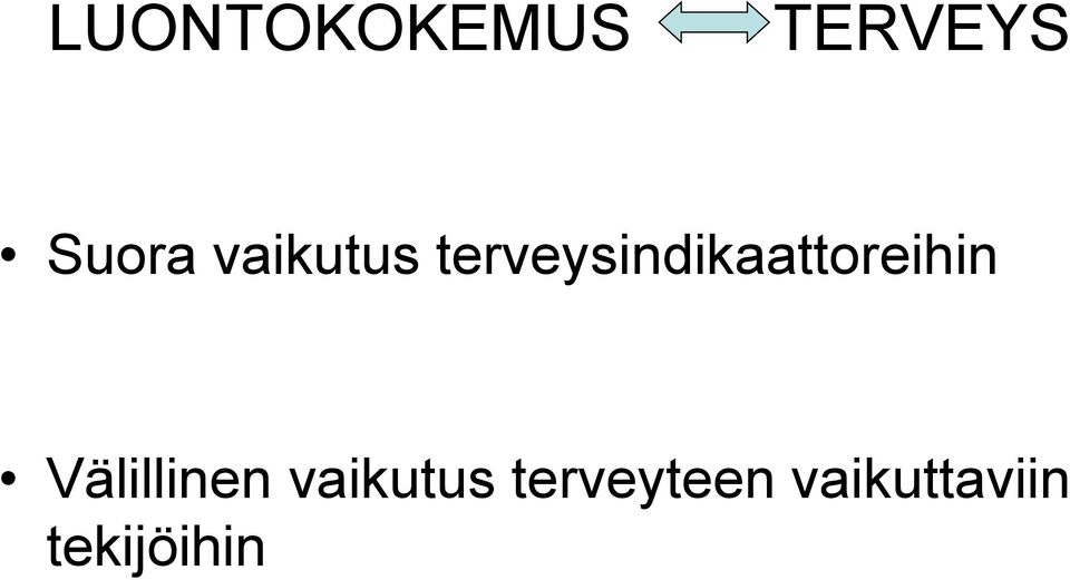 terveysindikaattoreihin