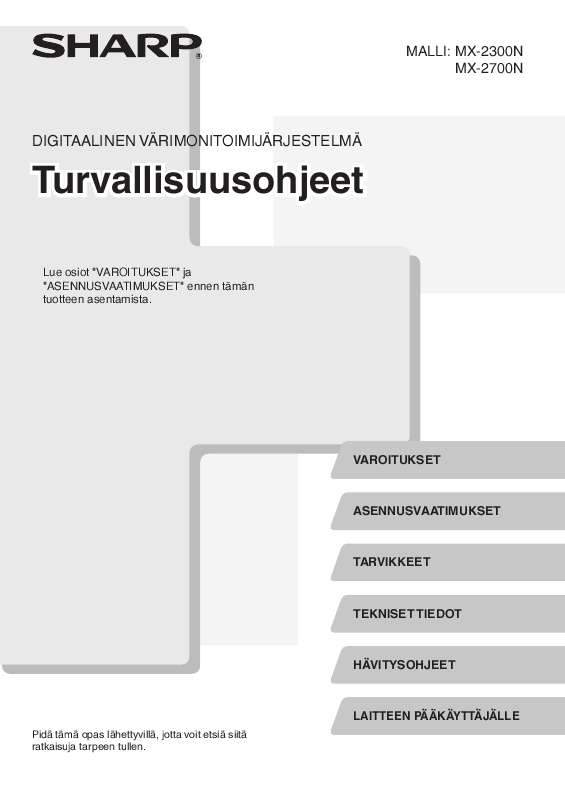 Voit lukea suosituksia käyttäjän oppaista, teknisistä ohjeista tai asennusohjeista tuotteelle.