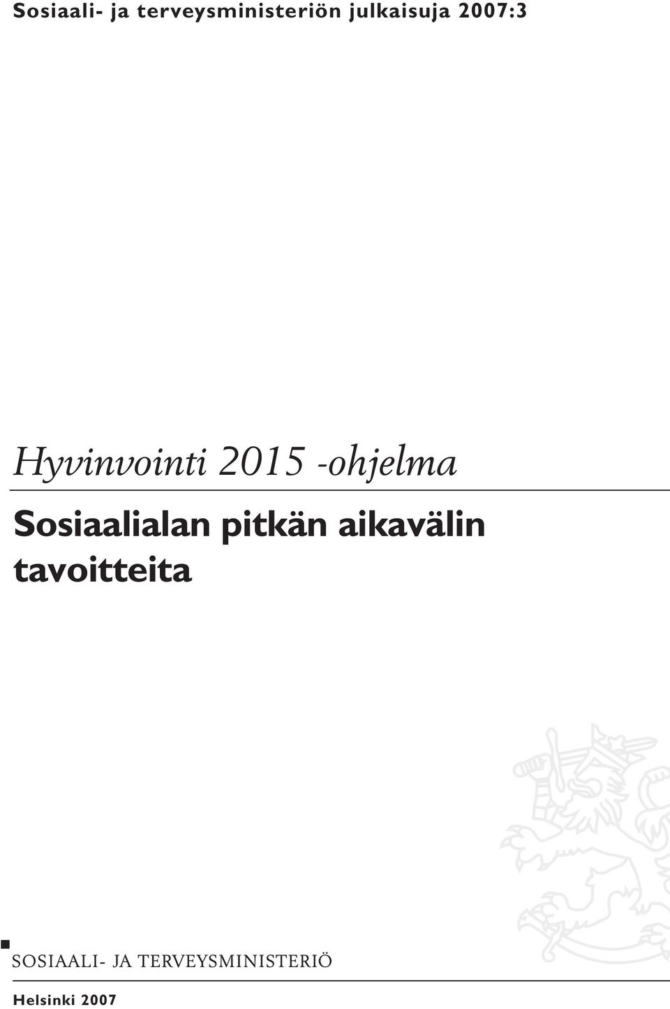 2015 -ohjelma Sosiaalialan