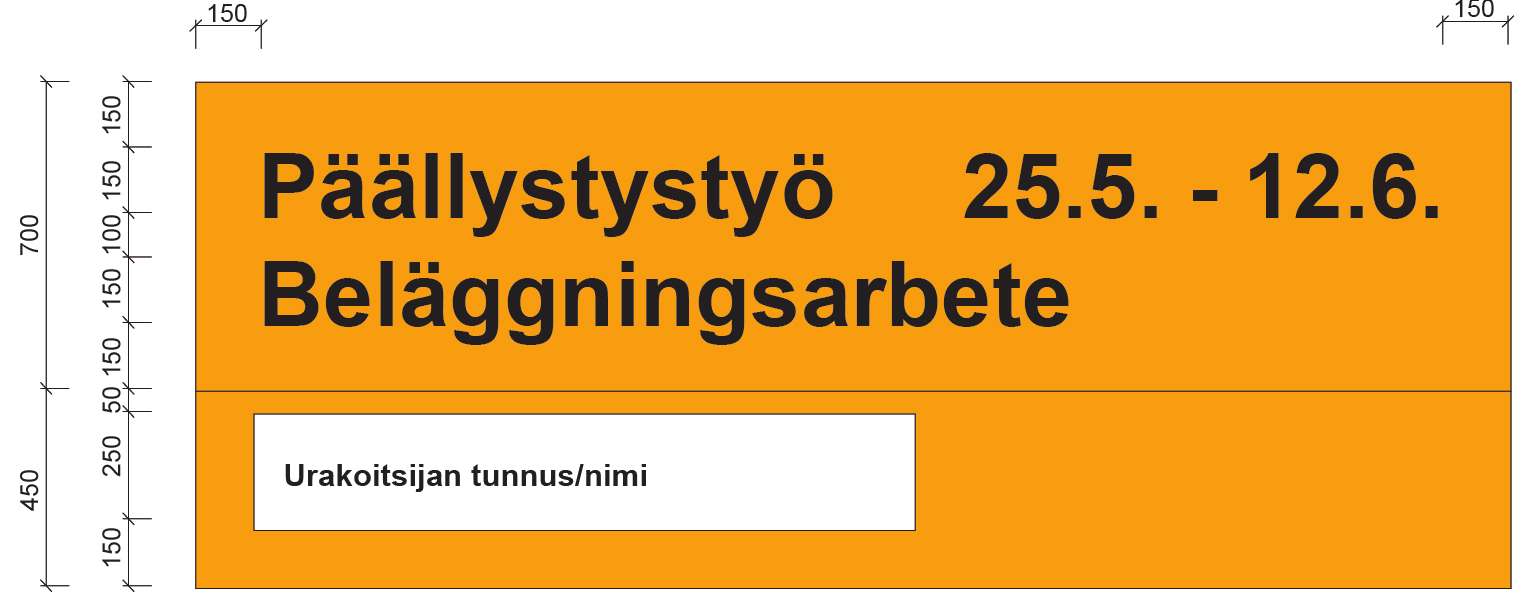 Liikenneviraston ohjeita 6/2017 39 5.4 Tieliikennekeskus Taulussa saa olla enintään neljä riviä tekstiä.