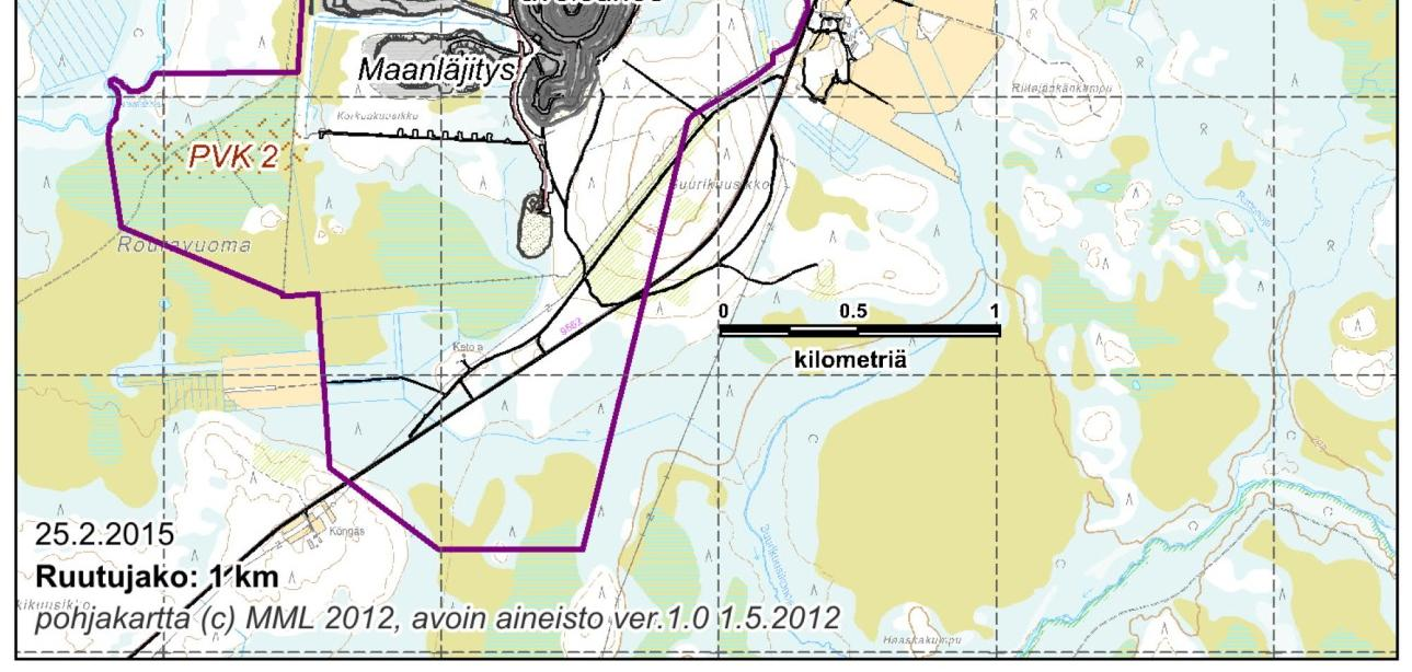 17 Kuva 3-1. Agnico Eagle Finland Oy:n Kittilän kaivoksen kaivospiirin rajaus sekä suunnitteilla olevan uuden rikastushiekan (NP-hiekka) varastointialtaan sijainti. 3.2 Hankkeen sijainti Agnico Eagle Finland Oy:n kultakaivos sijaitsee Kittilän kunnassa Kiistalan kylässä (Kuva 3-2).