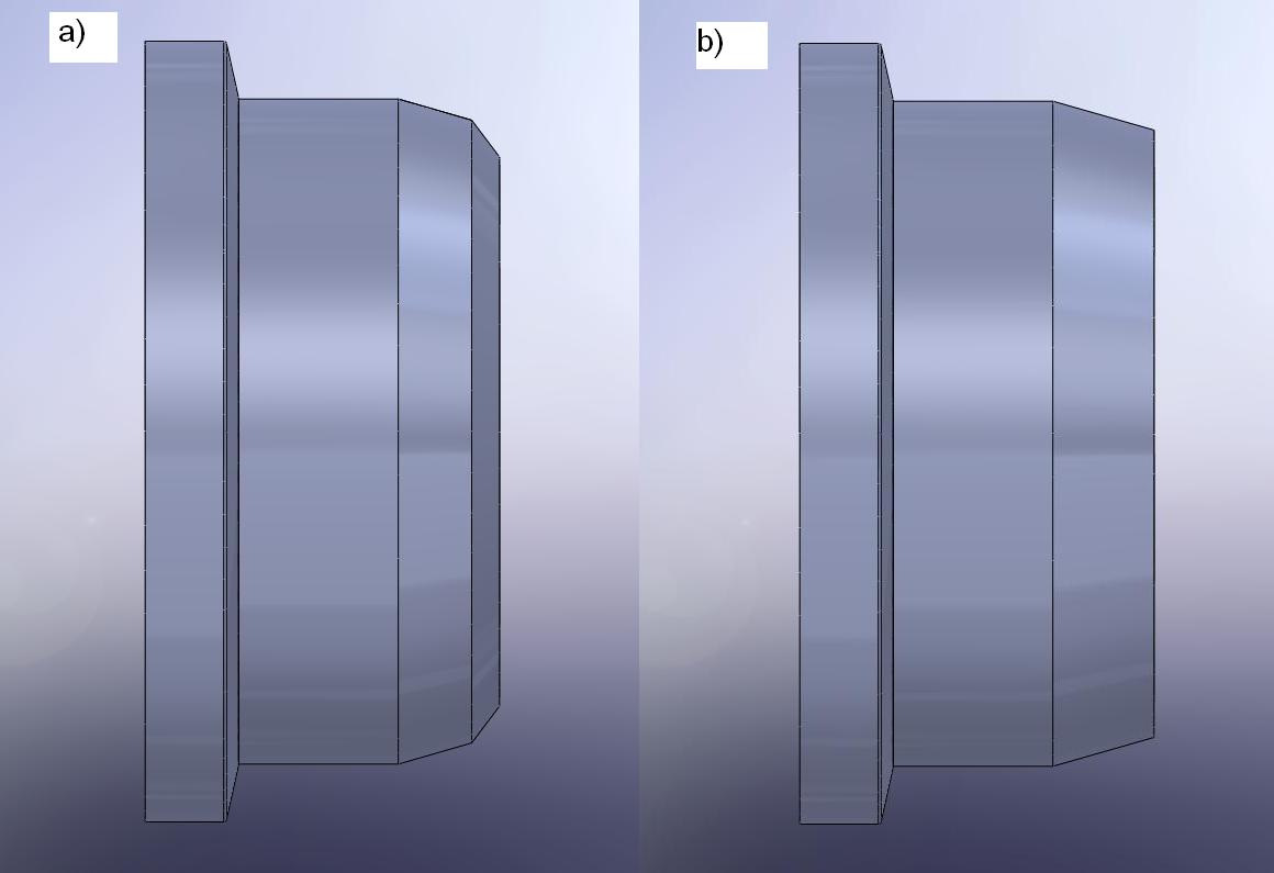 Kuva 11. a) Liittimen nykyinen geometria.