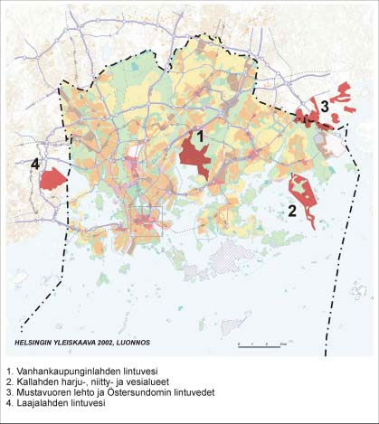 3. HELSINGIN YLEISKAAVAN VAIKUTUSALUEELLA OLEVAT NATURA-ALUEET Kuva 2. Helsingin Yleiskaavan vaikutusalueella olevat Natura-alueet 3.1 