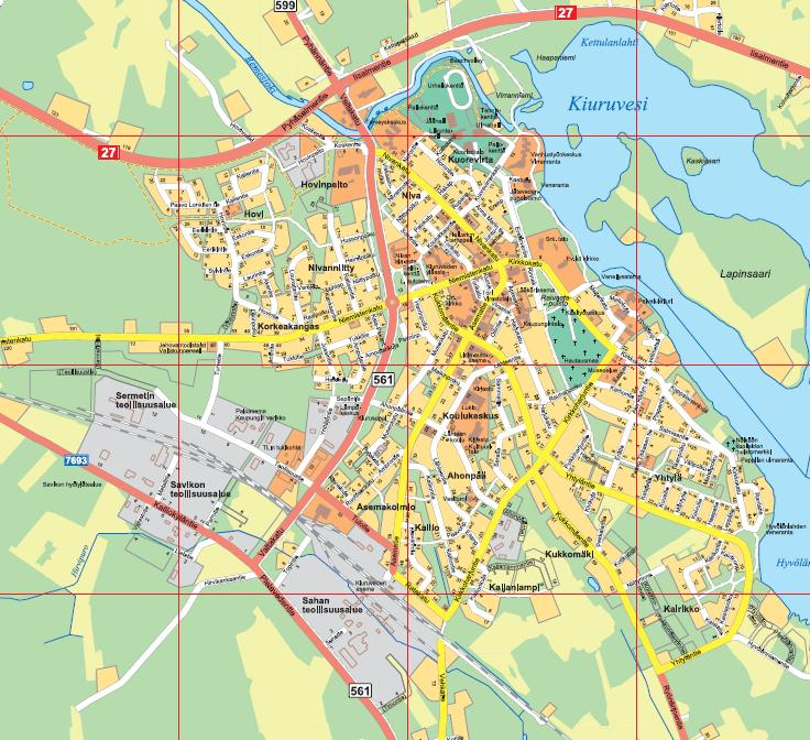 Kiuruveden kaupungin yritys- ja teollisuusalueita ovat Hovinpelto Yrityspuisto Leivosen alue Sermetin teollisuusalue Savikon teollisuusalue Sahan teollisuusalue.