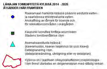 Ote Kylärakenneohjelmasta KAAVOITUSTILANNE EPOO Kaavoituksessa ja muussa maankäytön toteuttamisessa edetään Kylärakenneohjelman mukaisesti. Kylärakenneohjelma: Epoo on palvelukylä.