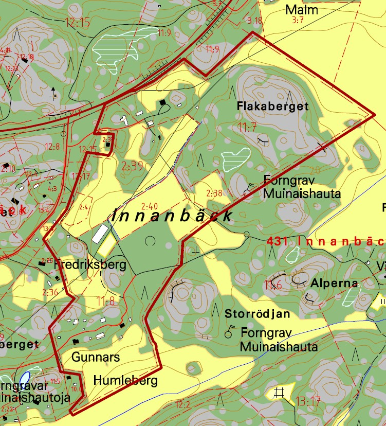 Innanbäck, hevoskylän asemakaava, Inkoo (vireillä, OAS nähtävillä 2010) Suunnittelualue (42 ha) kunnan 28 yleiskaavassa maa- ja metsätalousaluetta Kuntakeskukseen 5,5 km Entuudestaan hevostalleja ja