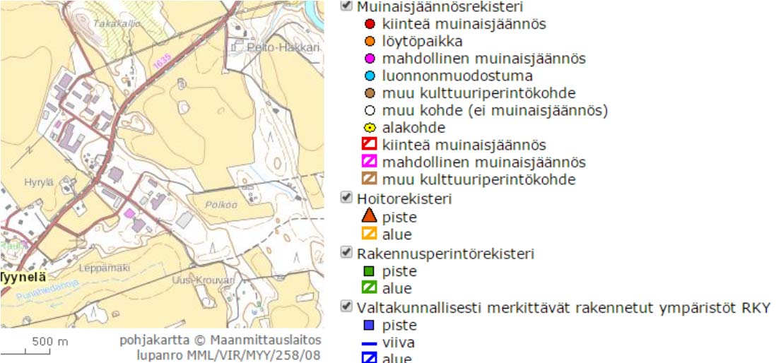 K 101/6 Monninkyläntieltä 3.133 Muinaisjäännökset Muinaisjäännösrekisterin perusteella alueella ei ole muinaisjäännöksiä. Ote muinaisjäännösrekisteristä http://kulttuuriymparisto.nba.