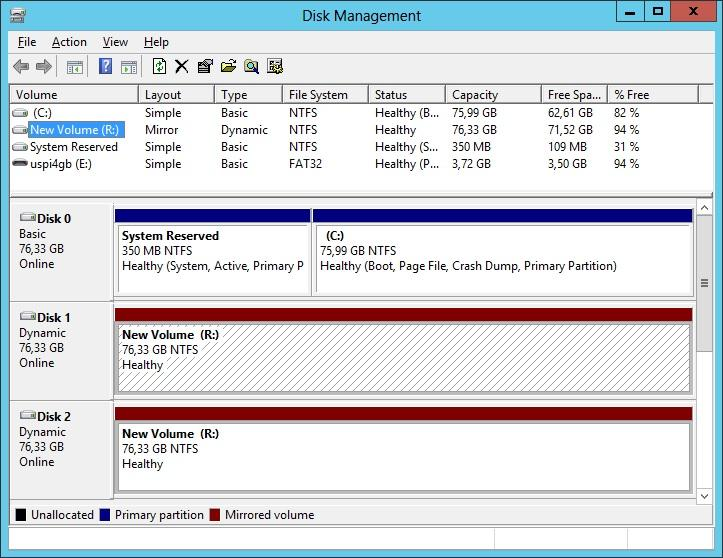 35 Työtä varten asennetaan yhteen Hyper-V palvelimista RAID 1, jotta voimme testata jaettua levyä (share), johon voidaan esimerkiksi siirtää kaikkien virtuaalikoneiden virtuaaliset kovalevyt.