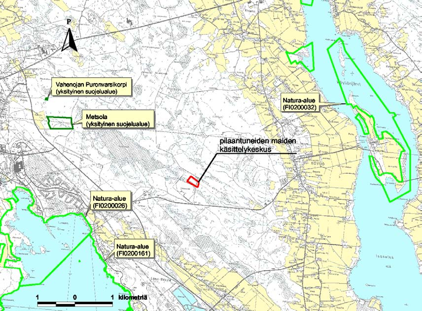 65 Natura-alue, Köyliön järvi Hallavaaran jätekeskus Natura-alue Harolanlahti Natura-alue Pyhäjärvi Kuva 16.