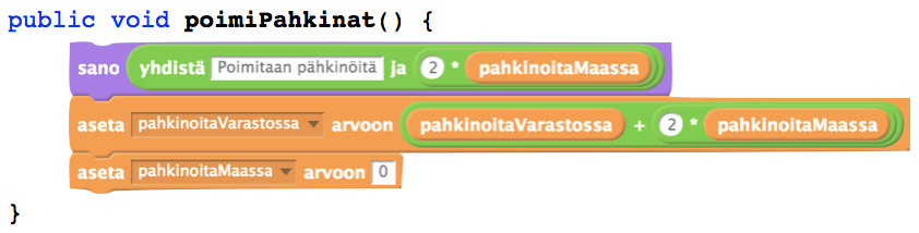 Tehtävä: Orava_6 Tarvitset uuden pahkinoitamaassa -muuttujan, jotta orava voi hoitaa puutarhaansa. Muuttuja voi olla private, jolloin muut oravat eivät voi suoraan käydä varkaissa.