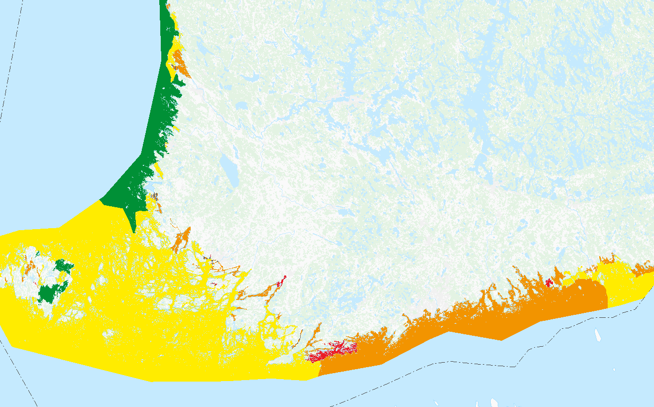 Suomen merialueen ekologinen tila Etelä-Suomi Pori Rauma Hyvä Tyydyttävä Välttävä Huono