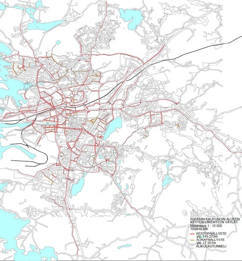 3 LÄHTÖKOHDAT Rauman yleiskaavan strateginen osa KEVYENLIIKENTEEN VERKOSTO JA VISIO Valtakunnallinen pyörämatkailureitti Seudullinen pyöräilyreitti Alikulku Etäisyys Raumalta 1,5 km/ 3 km/ 5 km/ 10