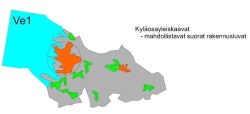 5 RAKENNEMALLIT 5.1.1 Keskusta ja lähialueet (ve1) Vaihtoehdossa 1 on esitetty kolme sataman laajenemisvaihtoehtoa.